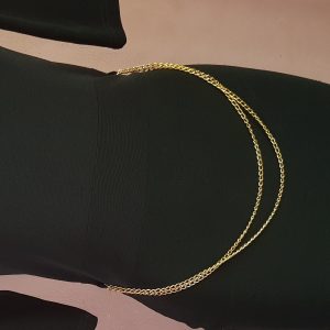 Tight-Fitted Black Dress with Gold Chain. Size. 10