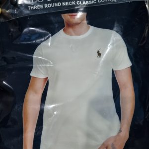 Polo Ralph Lauren Three Round Neck Classic  Cotton  Men's White  Vest. Size: L