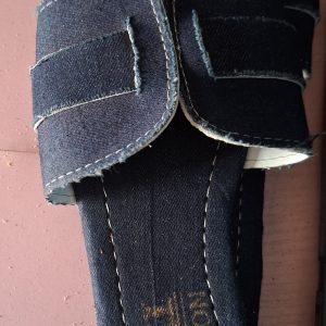 Navy Blue Slippers, Swede ,Gucci,Flat Slippers - Size 40