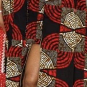 Ankara, Sleeveless,Free Dress, with a Center Slit