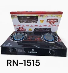 RASHNIK TWO BURNER,TABLE TOP GAS COOKER; RN 1515